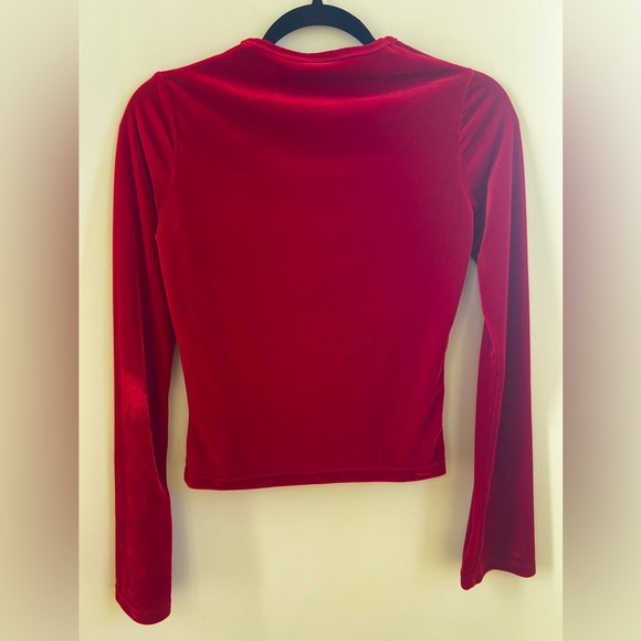 Red velour long sleeve top y2k - Picture 5 of 10
